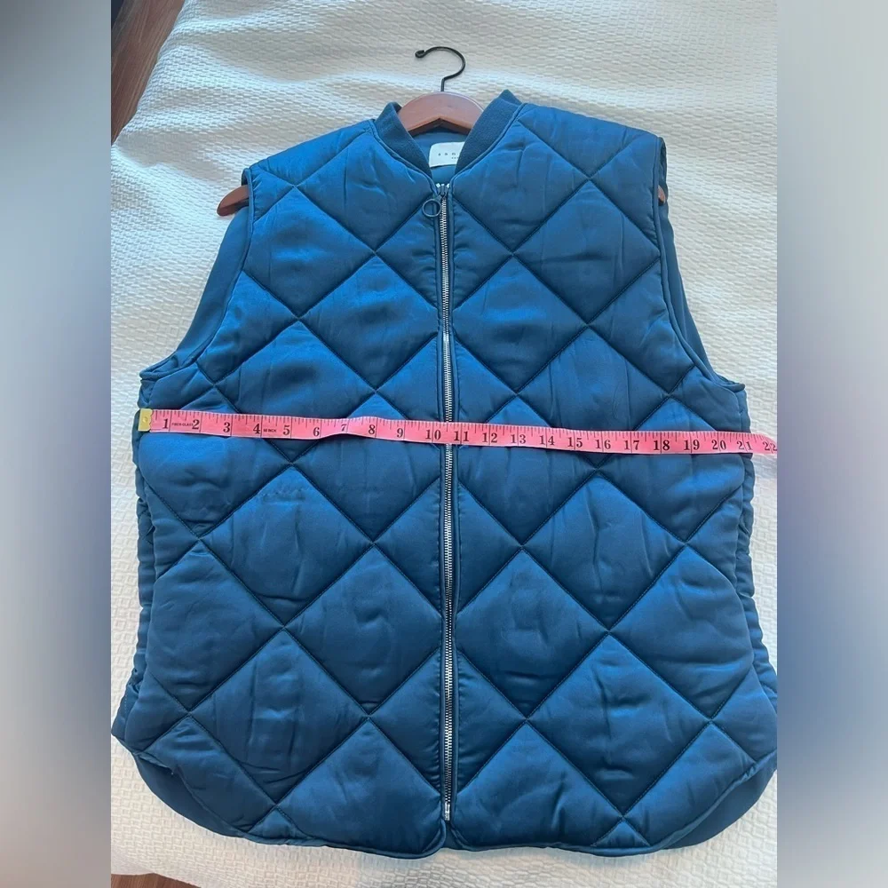 Sandro Blue Oversized Quilted Puffy Vest